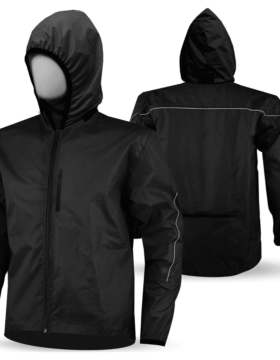 Hooded High Visibility Cycling Rain Jacket